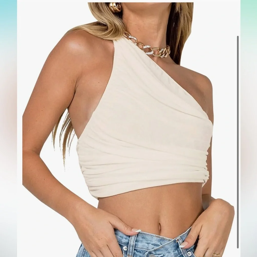 One shoulder crop top - Picture 3 of 3